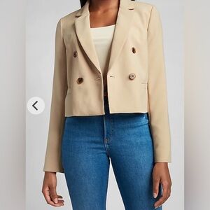 Express Cream Crop Blazer